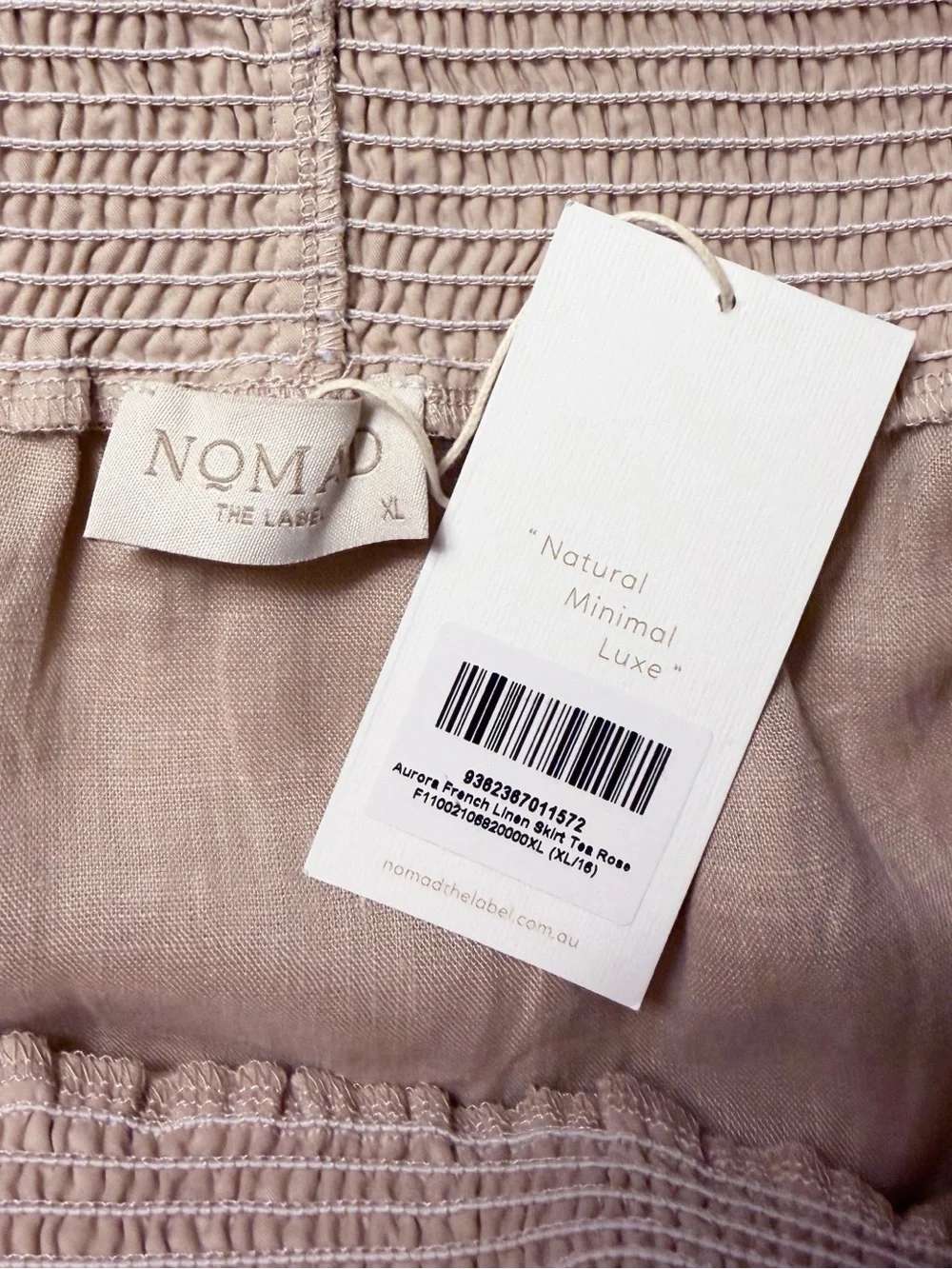 NWT Nomad The Label Aurora French Linen Maxi Skirt in Tea Rose
